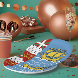 Plato De Papel Bandera de San Pedro y Miquelón