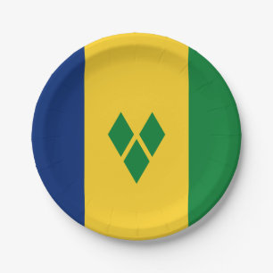 Plato De Papel Bandera de San Vicente