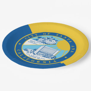 Plato De Papel Bandera de Santa Ana