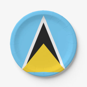 Plato De Papel Bandera de Santa Lucía