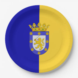 Plato De Papel Bandera de Santiago (Chile)