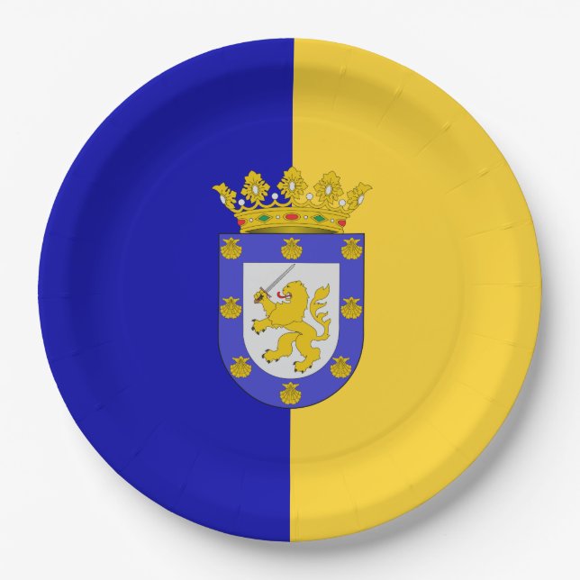 Plato De Papel Bandera de Santiago (Chile) (Anverso)