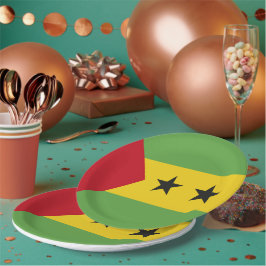 Plato De Papel Bandera de Santo Tomé y Príncipe