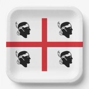 Plato De Papel Bandera de Sardegna (Italia)