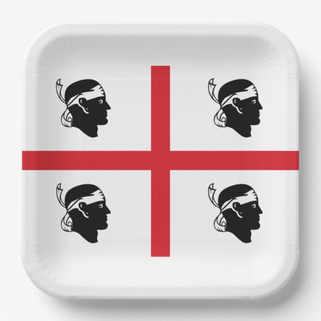 Plato De Papel Bandera de Sardegna (Italia) (Anverso)