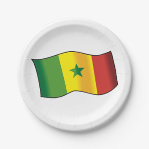 Plato De Papel Bandera de Senegal