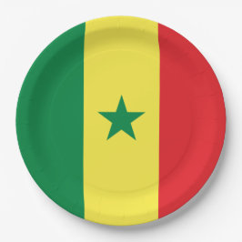 Plato De Papel Bandera de Senegal