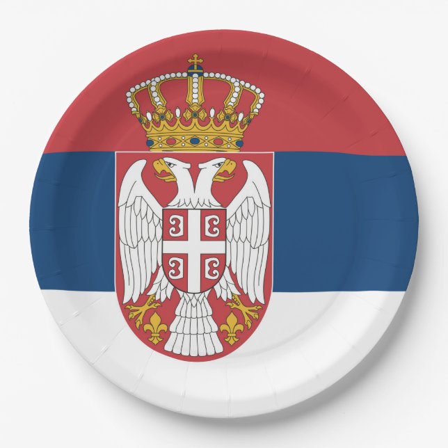 Plato De Papel Bandera de Serbia (Anverso)