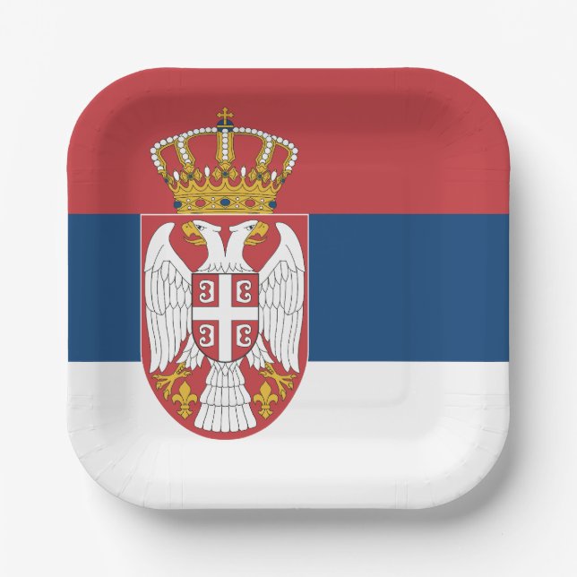 Plato De Papel Bandera de Serbia (Anverso)