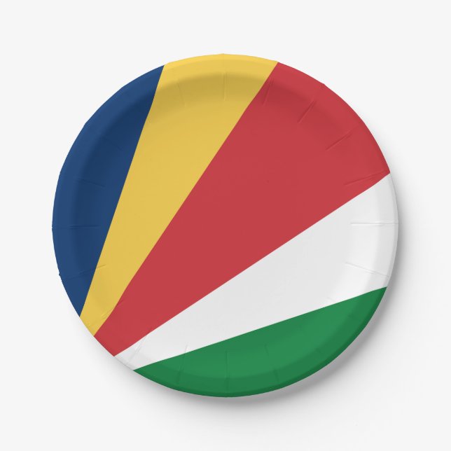 Plato De Papel Bandera de Seychelles (Anverso)