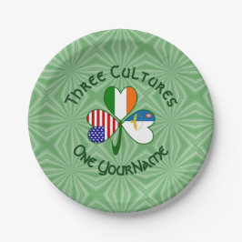 Plato De Papel Bandera de Shamrock americano de Irlanda de Azorán