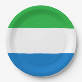 Plato De Papel Bandera de Sierra Leona