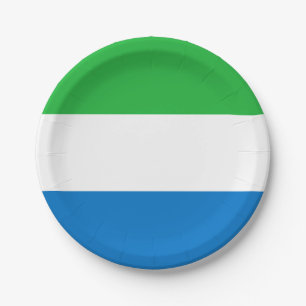 Plato De Papel Bandera de Sierra Leona
