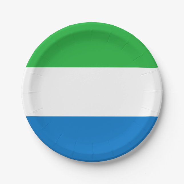 Plato De Papel Bandera de Sierra Leona (Anverso)