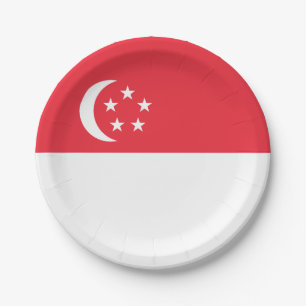Plato De Papel Bandera de Singapur