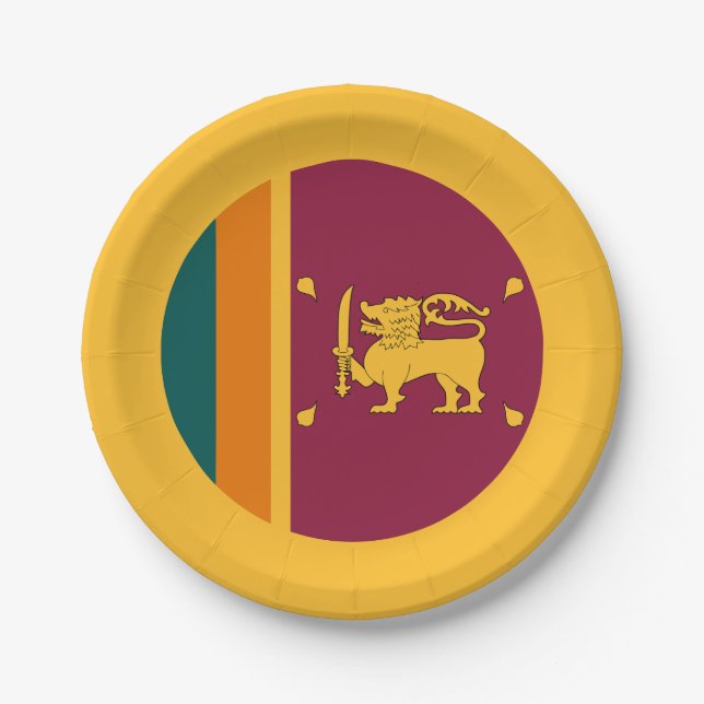 Plato De Papel Bandera de Sri Lanka (Anverso)