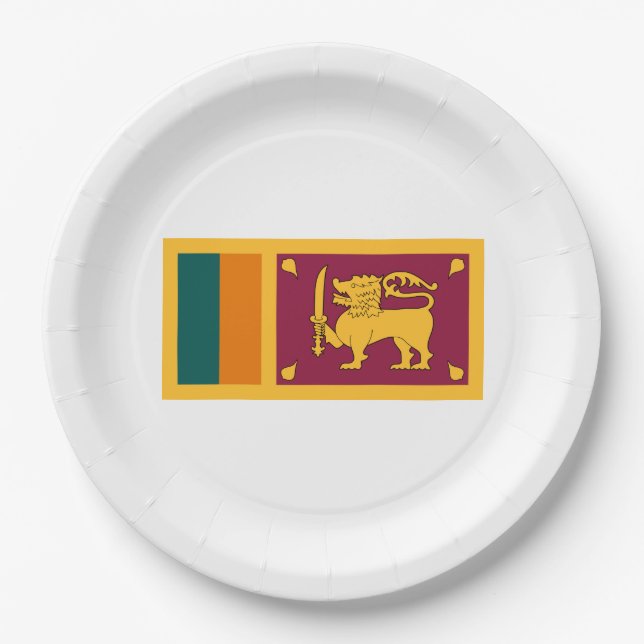 Plato De Papel Bandera de Sri Lanka (Anverso)