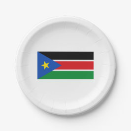 Plato De Papel Bandera de Sudán del Sur (África)