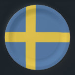 Plato De Papel Bandera de Suecia<br><div class="desc">¡Un regalo ideal para todos los patriotas de su país!</div>