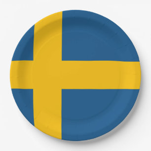 Plato De Papel Bandera de Suecia