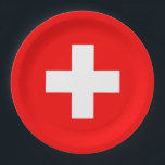 Plato De Papel Bandera de Suiza<br><div class="desc">Bandera de Suiza</div>