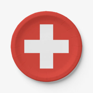 Plato De Papel Bandera de Suiza