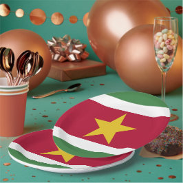 Plato De Papel Bandera de Surinam