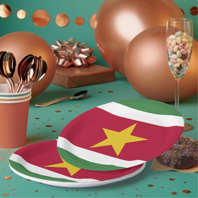 Plato De Papel Bandera de Surinam (Multi)