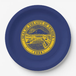Plato De Papel Bandera de Tacoma (Ciudad de Washington)