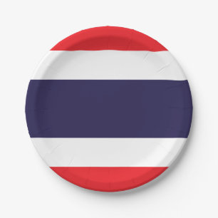 Plato De Papel Bandera de Tailandia