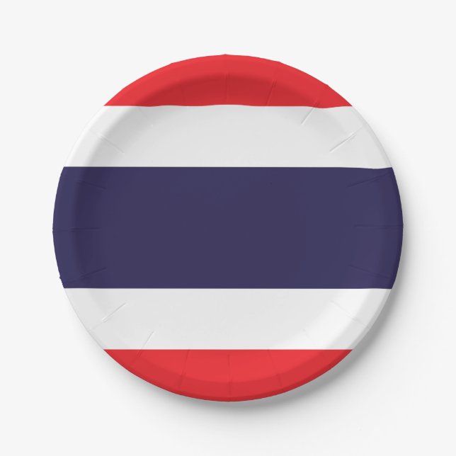 Plato De Papel Bandera de Tailandia (Anverso)