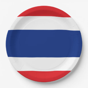 Plato De Papel Bandera de Tailandia