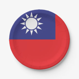 Plato De Papel Bandera de Taiwán