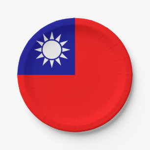 Plato De Papel Bandera de Taiwán