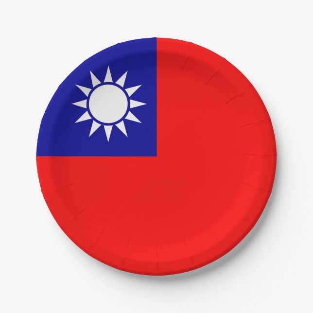 Plato De Papel Bandera de Taiwán (Anverso)
