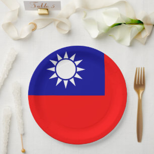 Plato De Papel Bandera de Taiwán: República de China, Taipéi Chin
