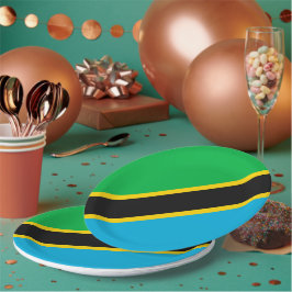 Plato De Papel Bandera de Tanzania