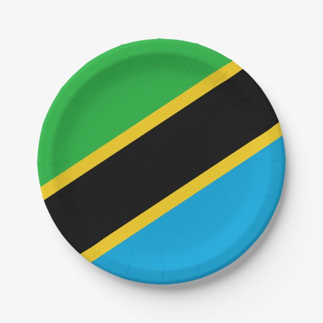 Plato De Papel Bandera de Tanzania (Anverso)