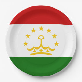 Plato De Papel Bandera de Tayikistán (tayiko) (República de Tayik