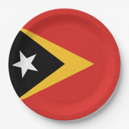 Plato De Papel Bandera de Timor Oriental