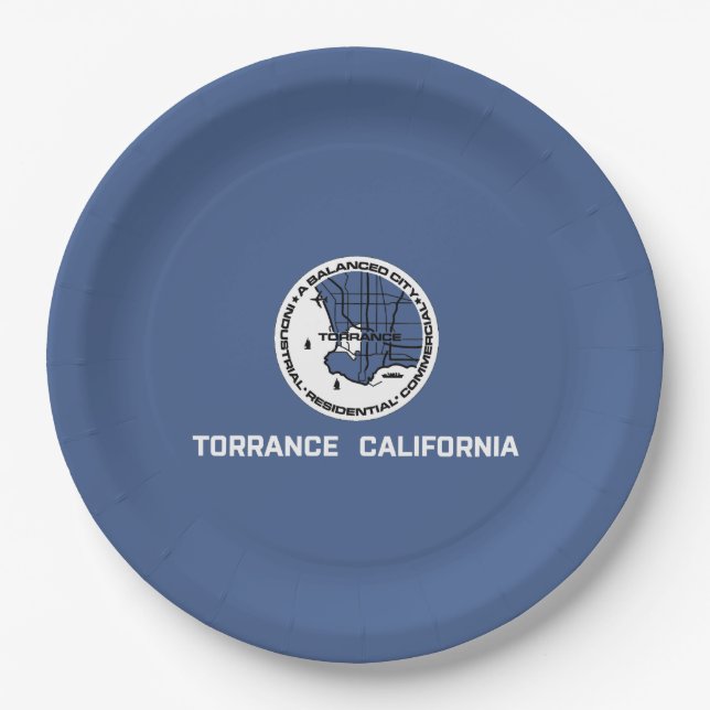 Plato De Papel Bandera de Torrance (California) (Anverso)