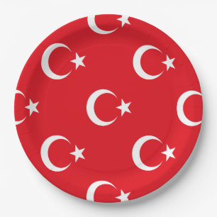 Plato De Papel Bandera de Turquía