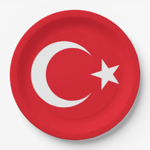 Plato De Papel Bandera de Turquía