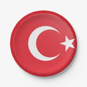 Plato De Papel Bandera de Turquía (turca)