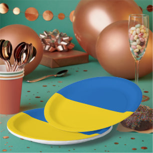 Plato De Papel Bandera de Ucrania