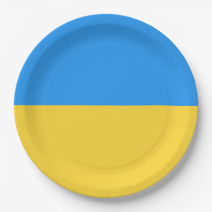 Plato De Papel Bandera de Ucrania