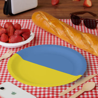 Plato De Papel Bandera de Ucrania, ucraniano Slava Ukraini Слава 