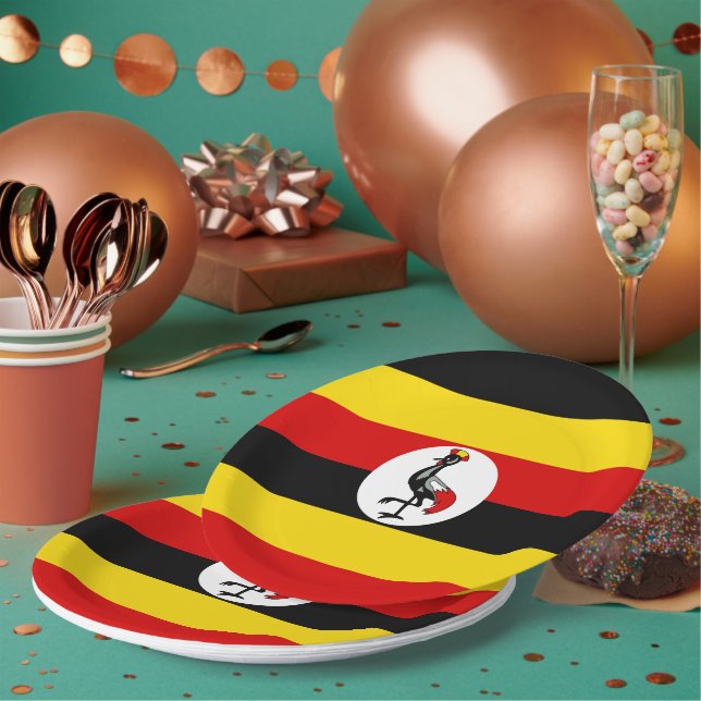 Plato De Papel Bandera de Uganda (Multi)