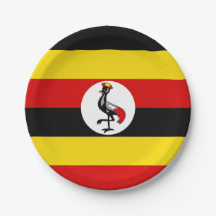 Plato De Papel Bandera de Uganda