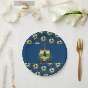 Plato De Papel Bandera de Vermonter, Bandera de Vermont